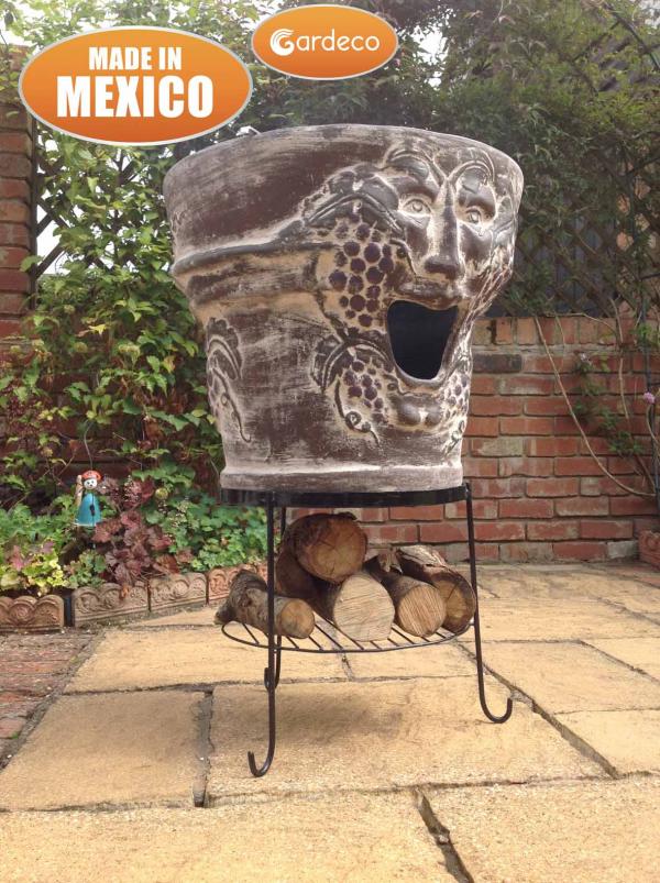 Gardeco Asadro Bacchus Clay Fire Pit Bbq Grill Patio Life