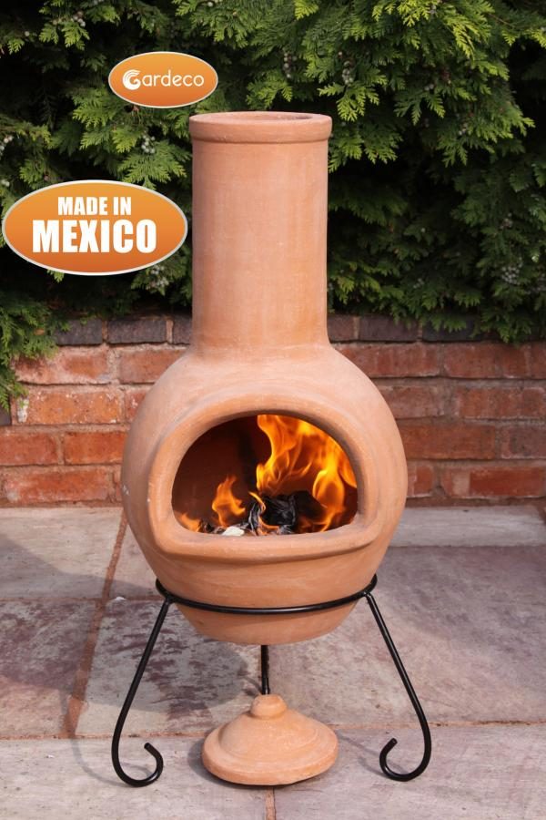 Gardeco Large Mexican Chimenea Colima Terracotta Patio Life
