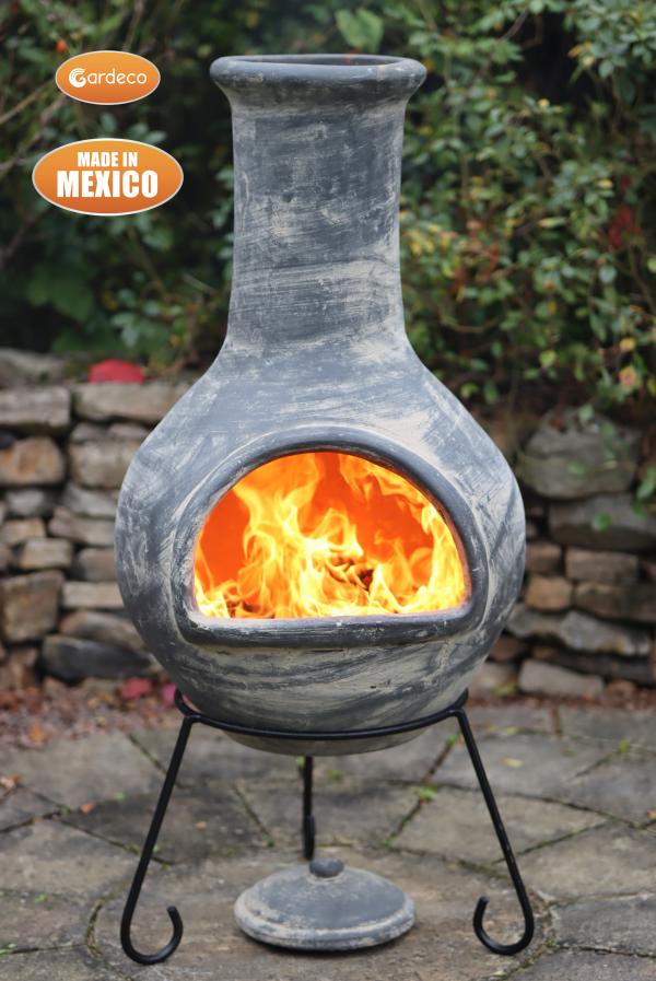 Gardeco XL Colima Mexican Chiminea Grey