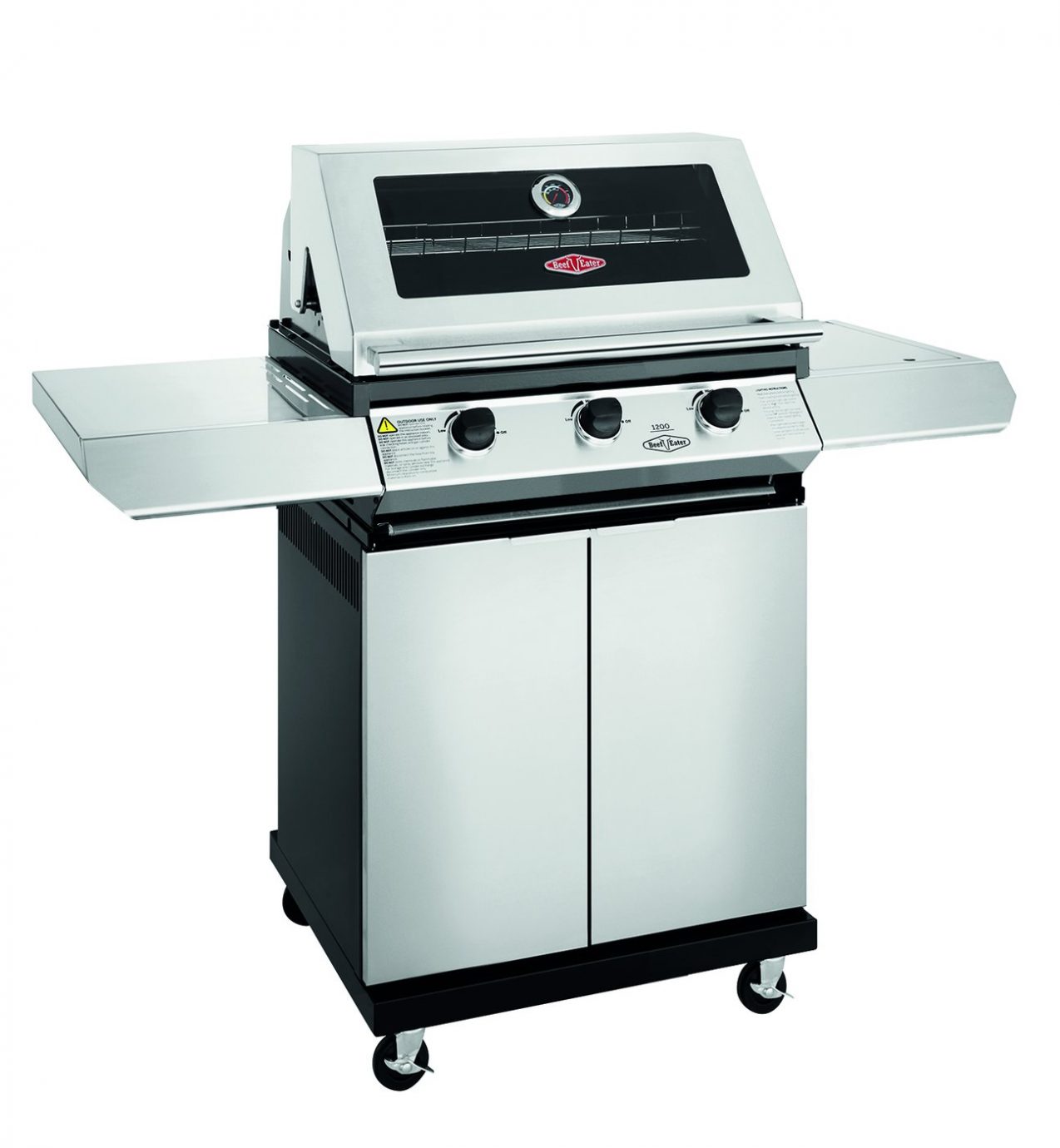 1200S Series 3 Burner BBQ & Side Burner With Trolley
