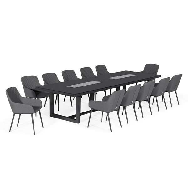 Zest 12 Seat Rectangular Fire Pit Dining Set
