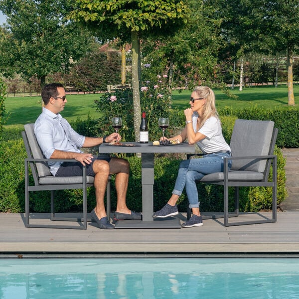 Amalfi 3 Piece Bistro Set with Rising Table