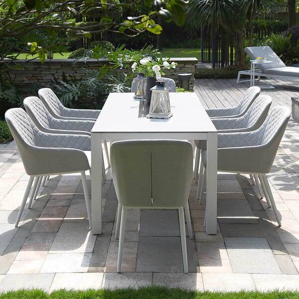 Zest 8 Seat Rectangular Fire Pit Dining Set