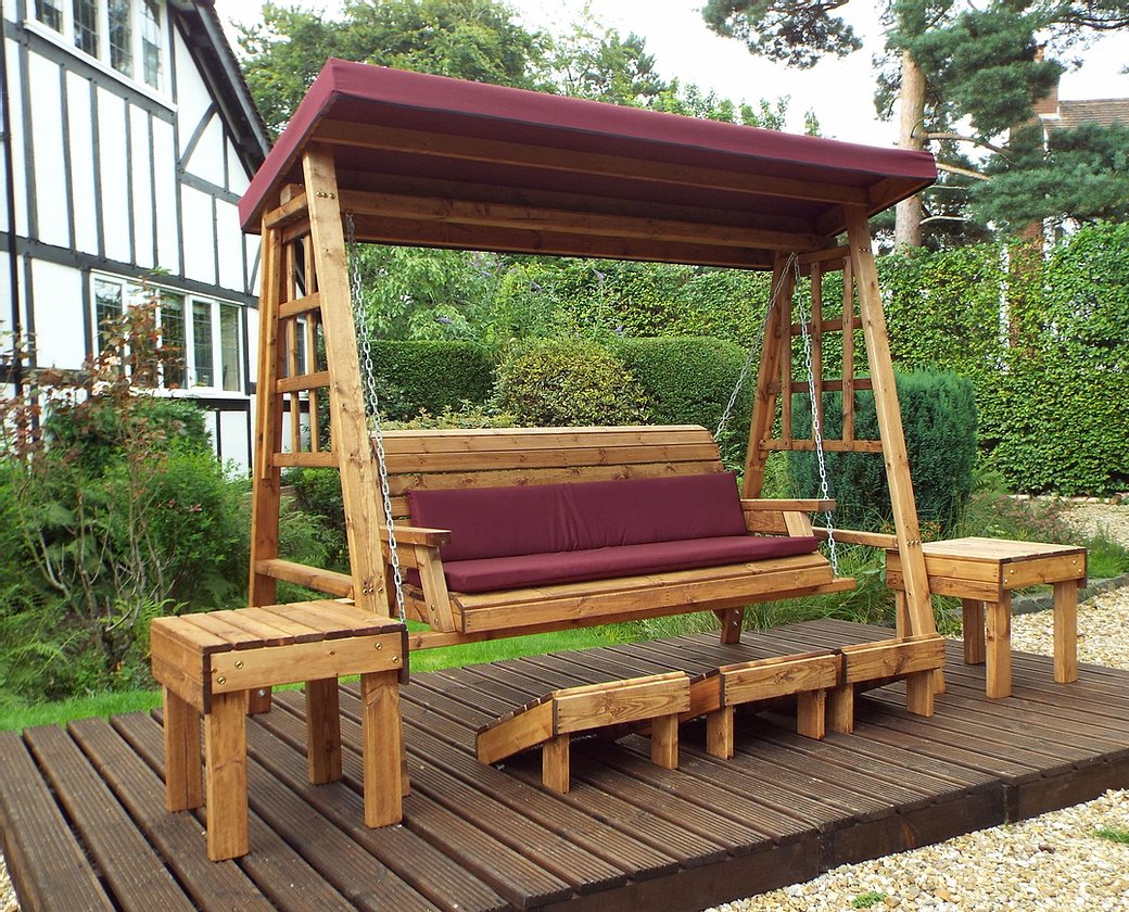 HB134B - Dorset Three Seater Swing Burgundy