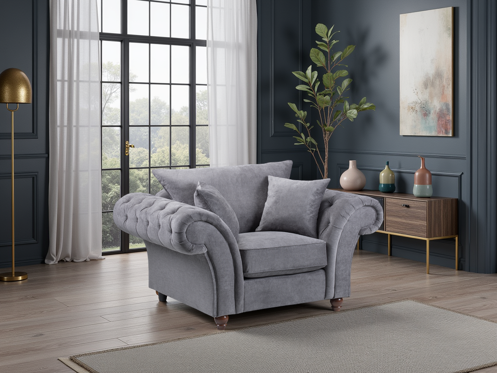 Windsor Fullback Sofa Grey Armchair