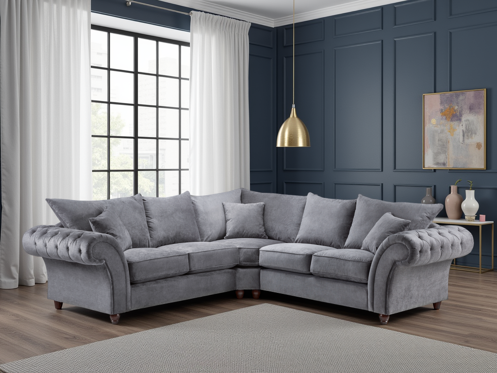 Windsor Fullback Sofa Grey Large Corner