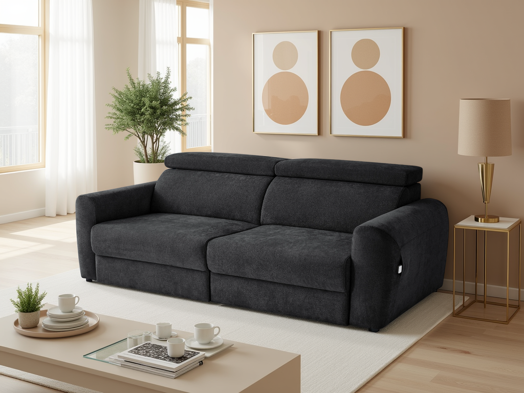 Dakota Electric Sofabed Black 3 Seater