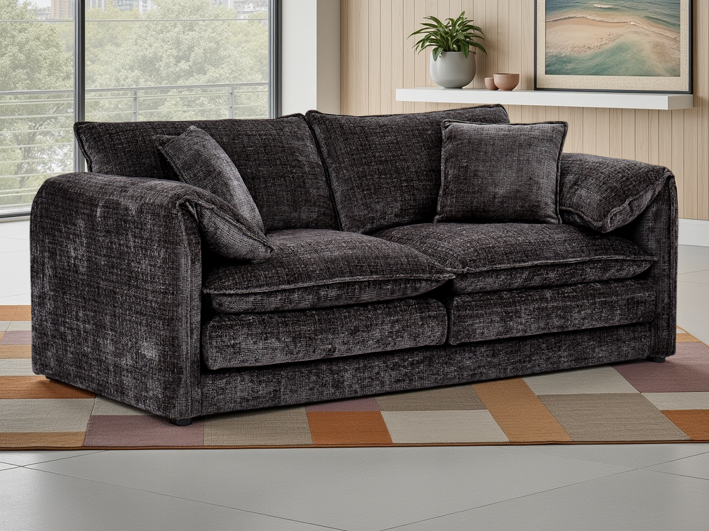 Solaya Sofa Black 3 Seater