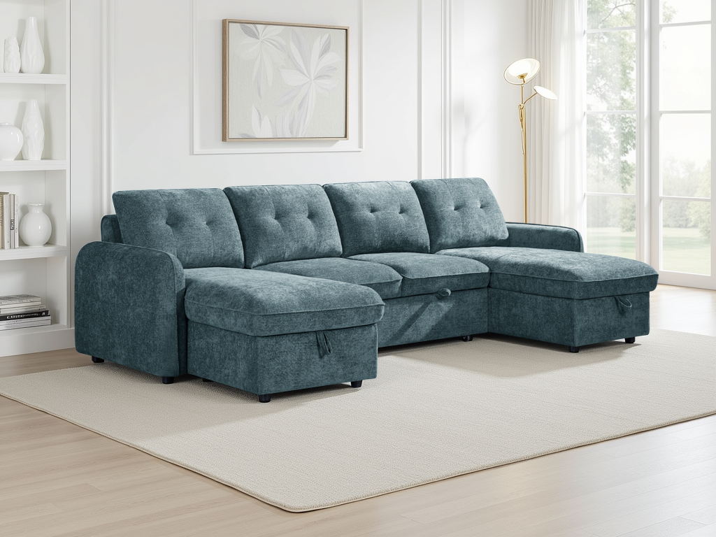 Moscow Sofabed Blue U Shape Corner