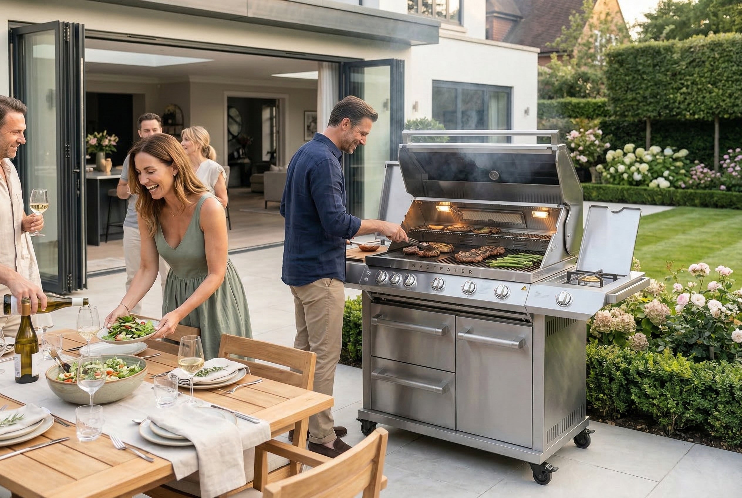 7000 Series Premium 5 Burner BBQ & Side Burner Trolley - Image 3