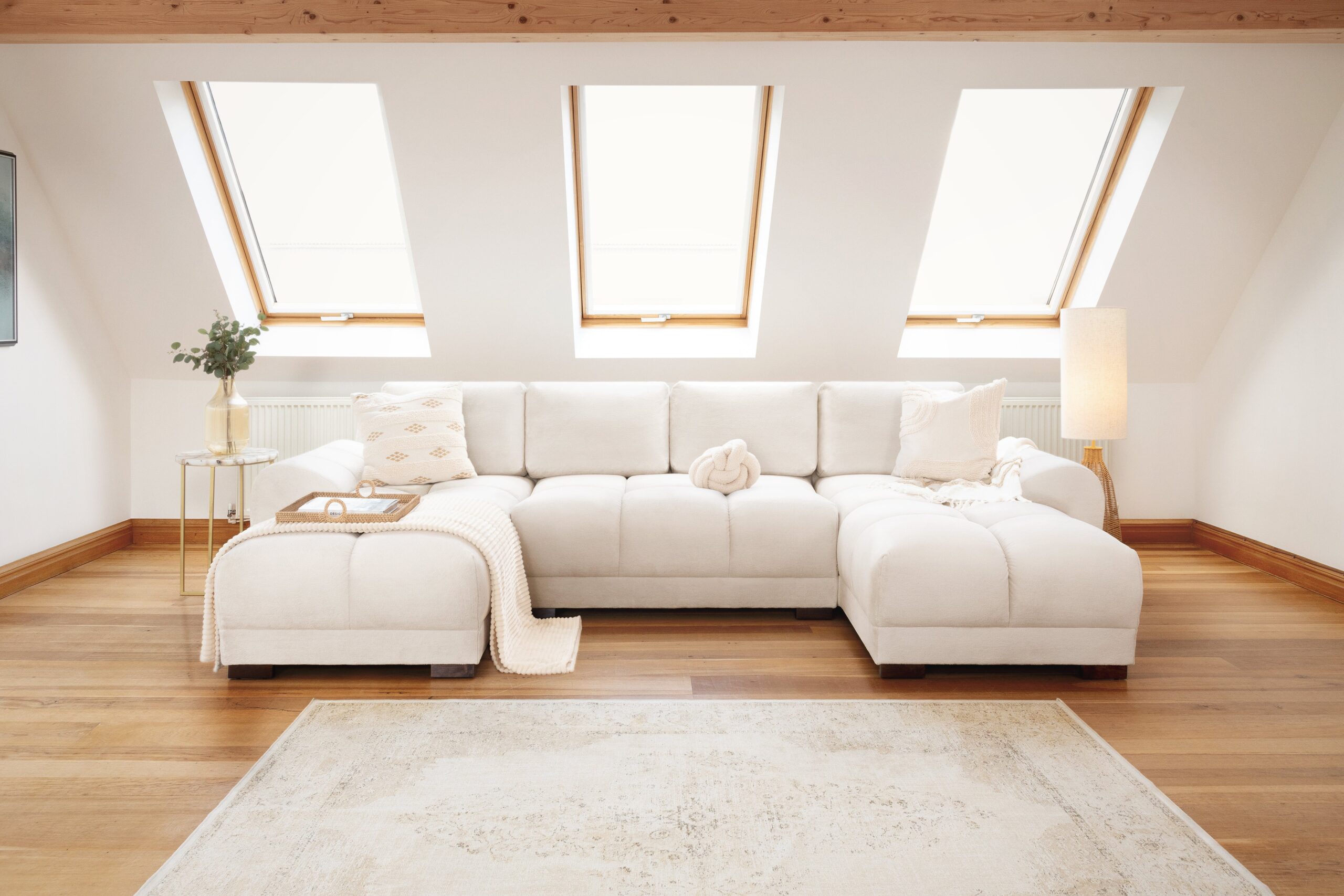 Azzuro Sofa Cream U Shape Corner - Image 3