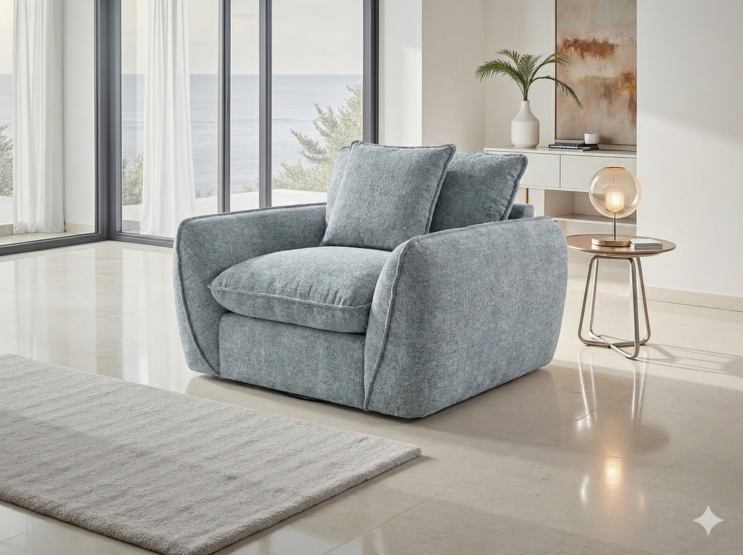 Berlin Sofa Grey Armchair