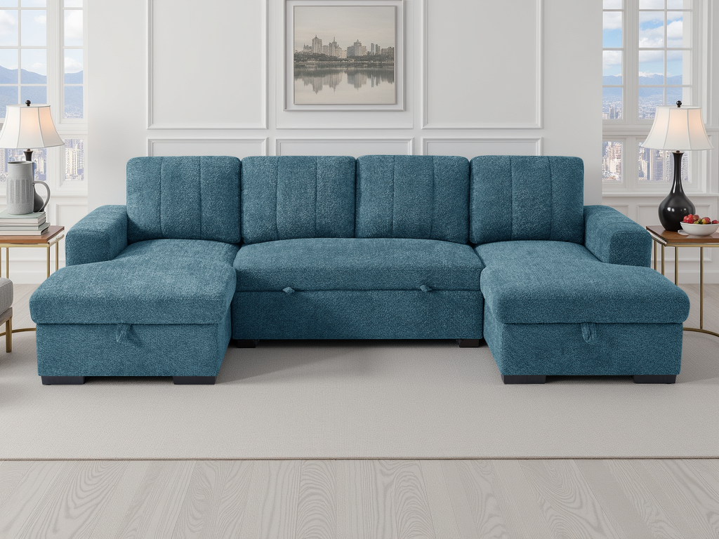 Como Sofabed Blue U Shape Corner