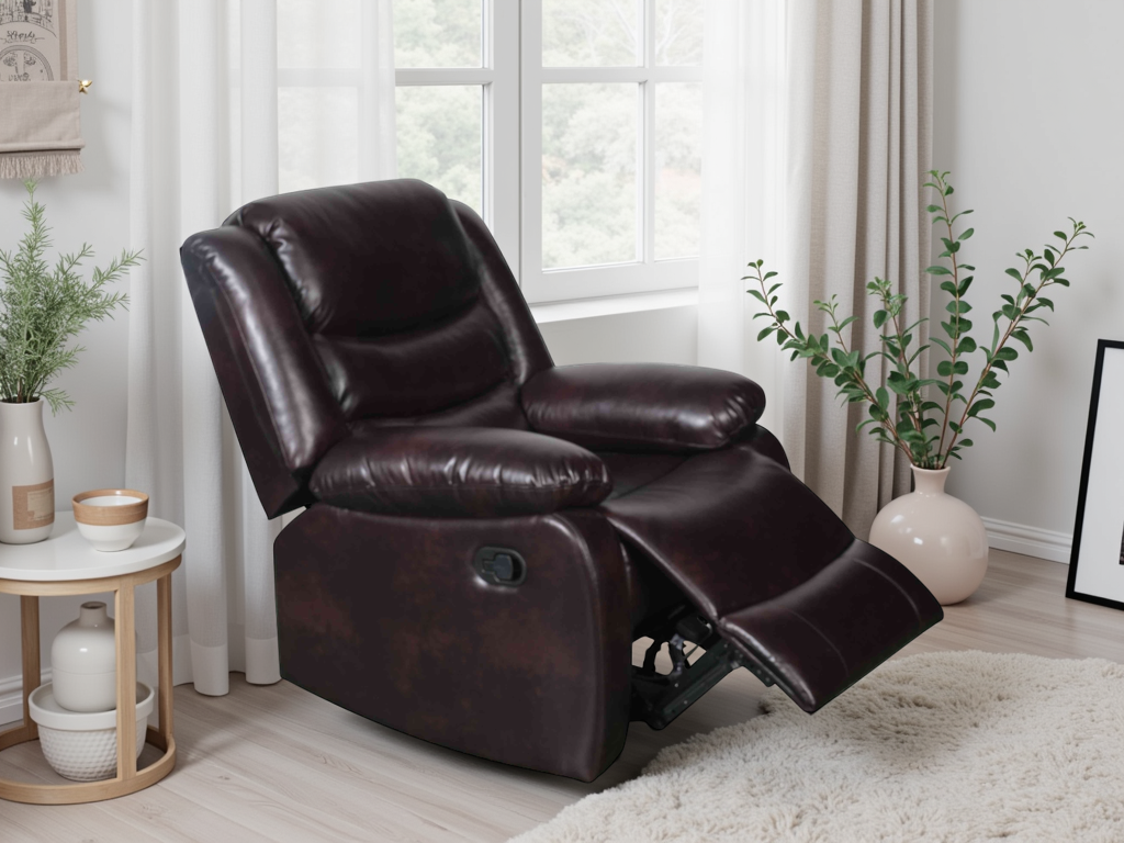 Conrad Manual Recliner Sofa Brown Armchair - Image 2