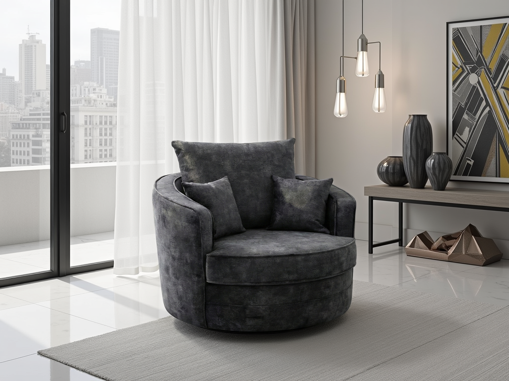 Serena Sofa Black Swivel Chair