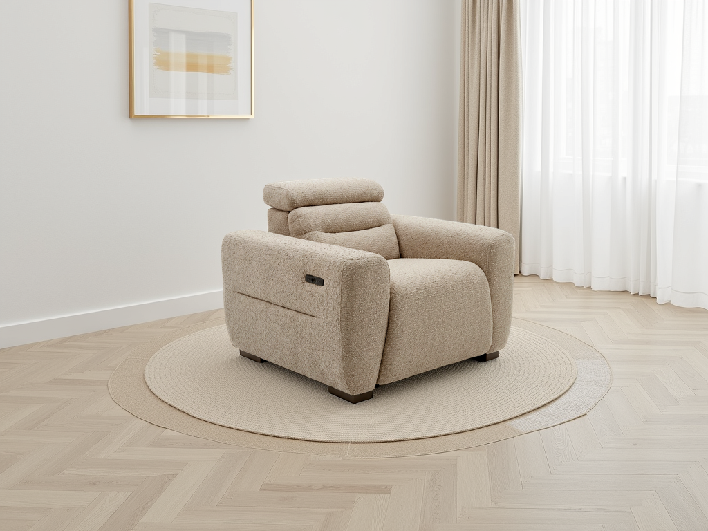 Tokyo Electric Recliner Beige Armchair