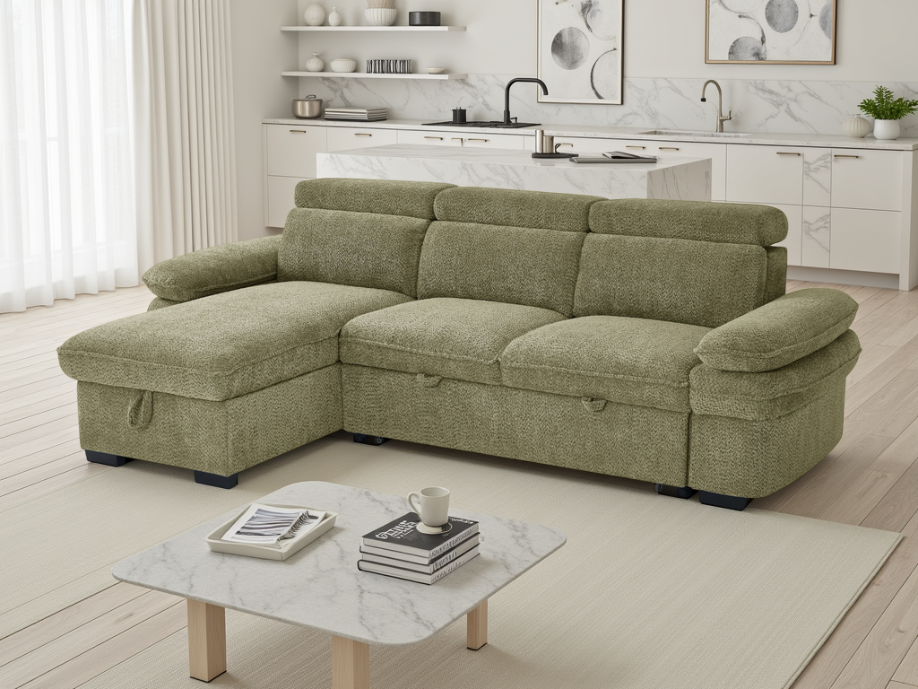 Hudson Sofabed Green Universal Corner