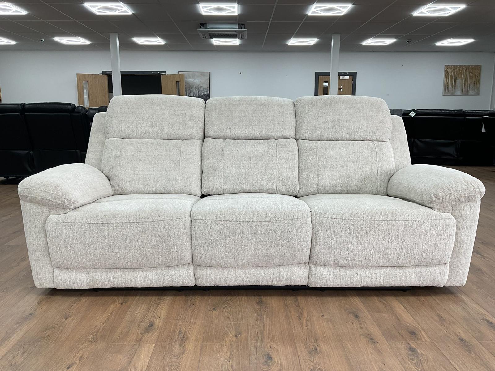 Owen Electric Recliner Sofa Beige 3 Seater