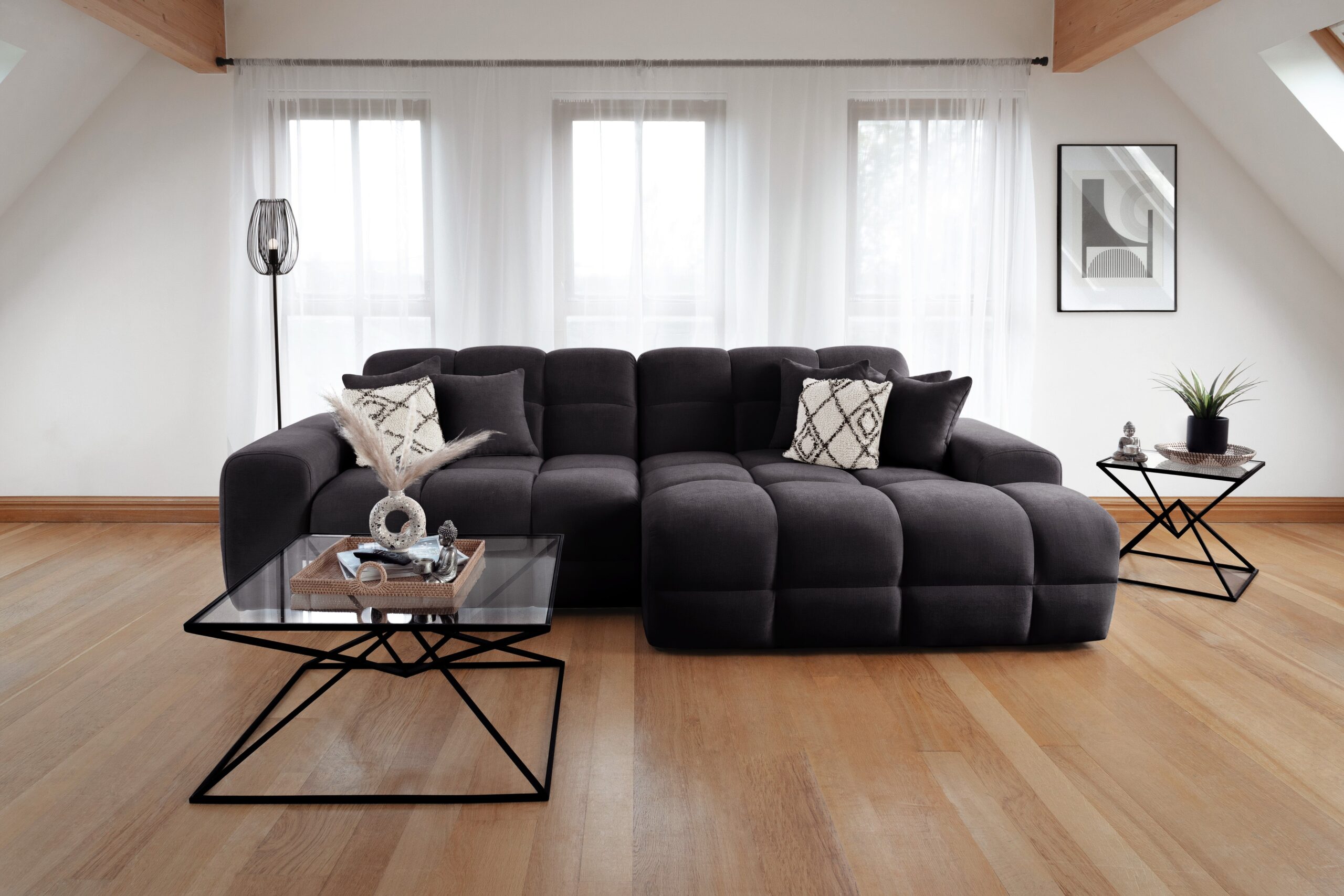 Jacob Sofa Black Right Hand Facing Corner - Image 4