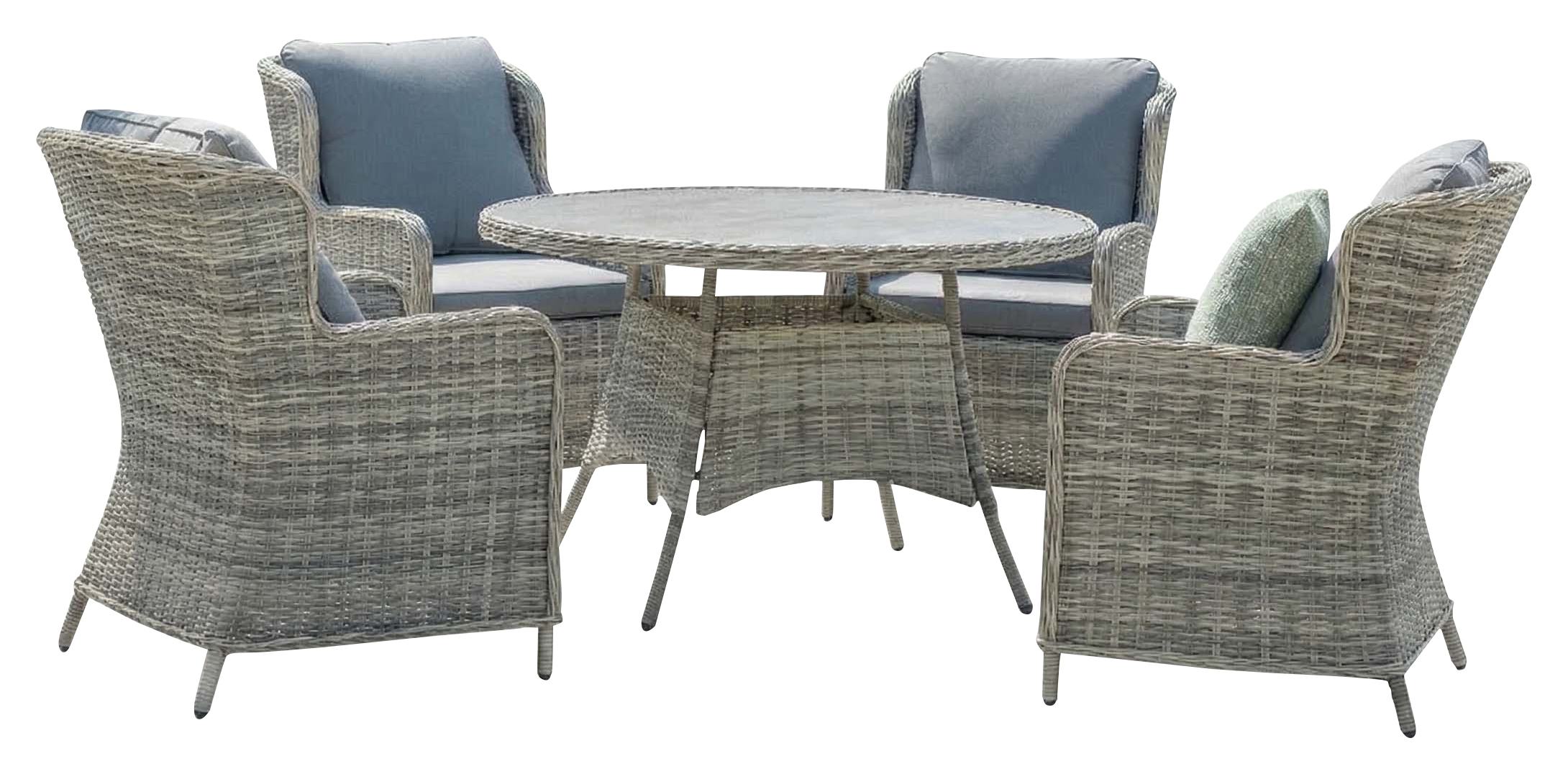 Vienna 4 Seat Dining Set - Grey