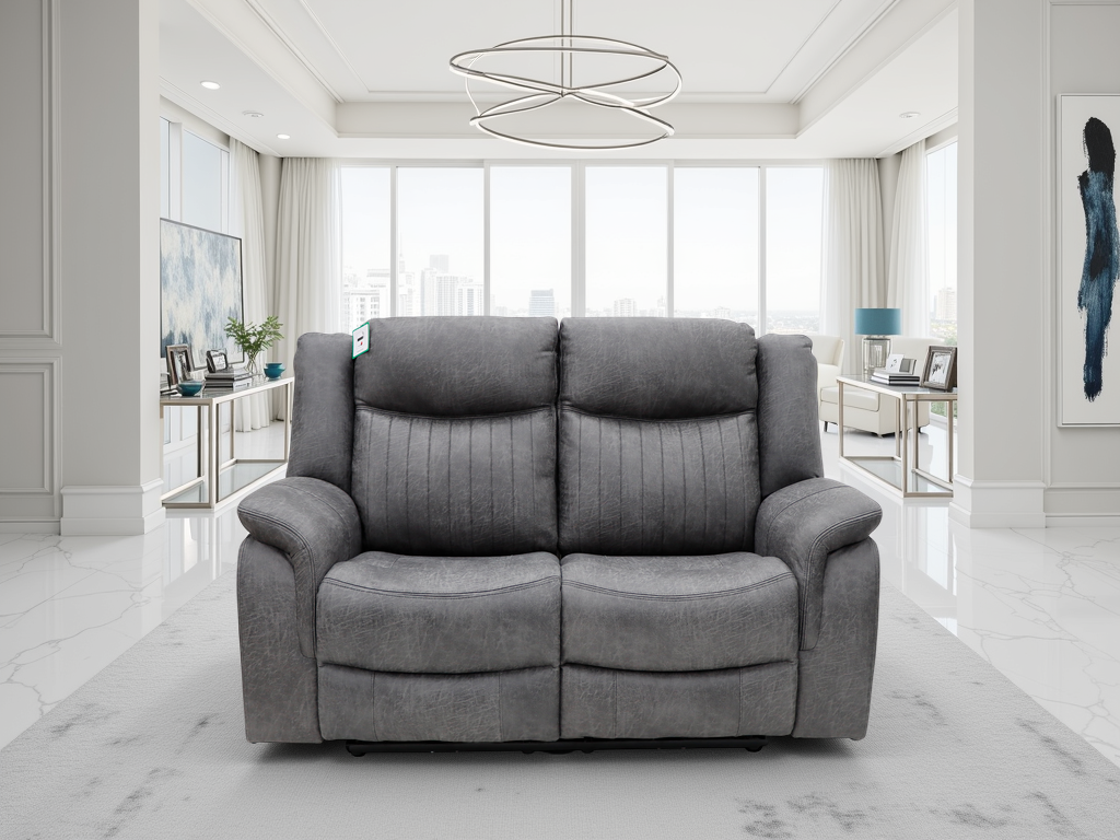 Leon Electric Recliner Sofa Grey 2 Seater
