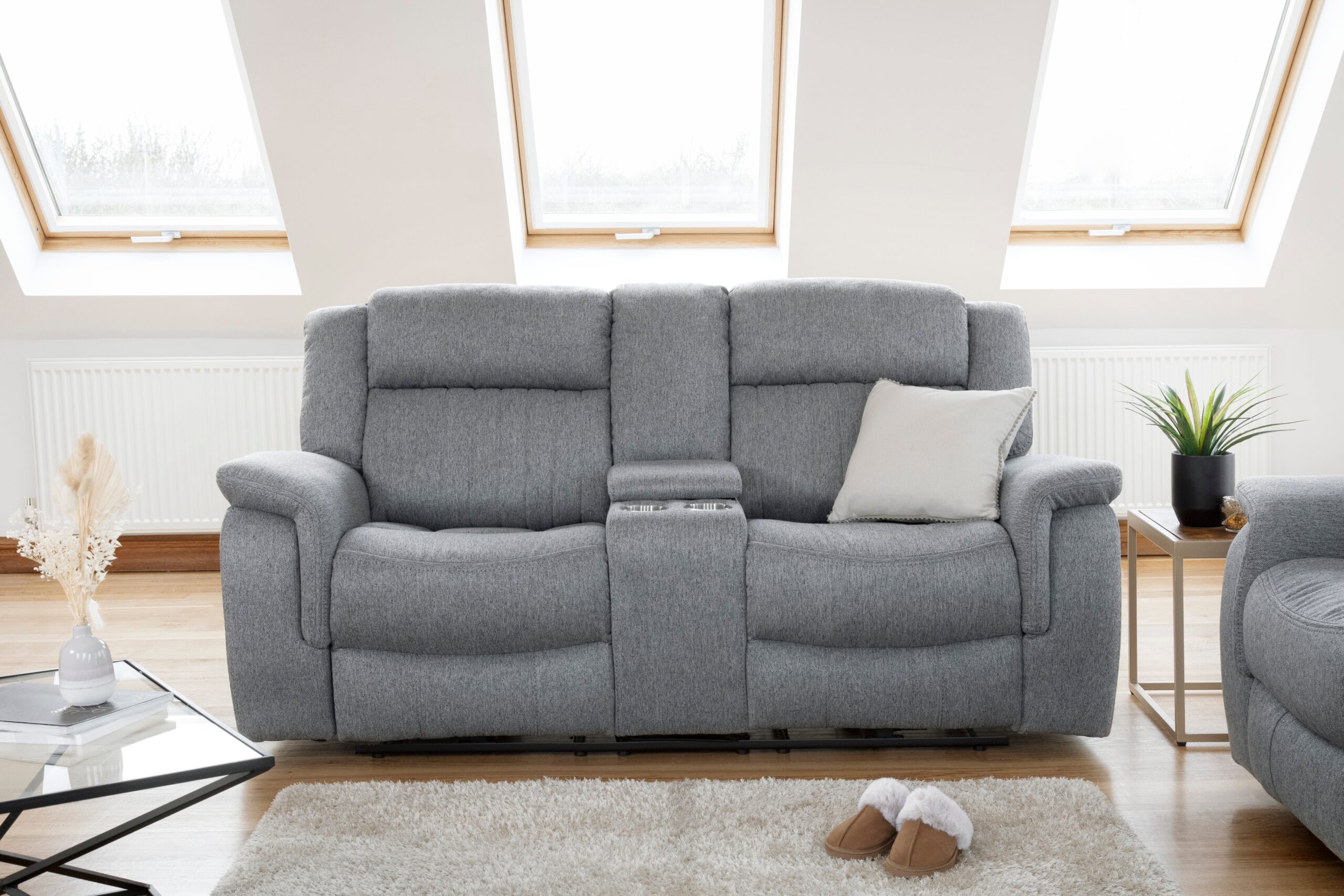 Linden Electric Recliner Sofa Grey 2 Seater