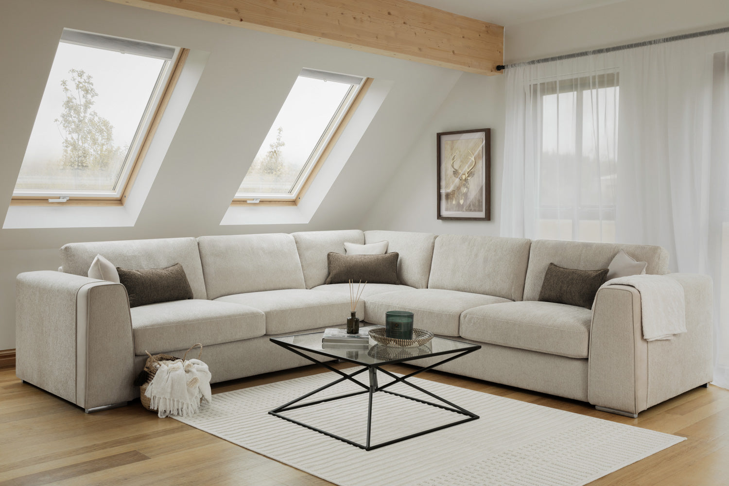 Naples Sofa Beige Large Corner - Image 2