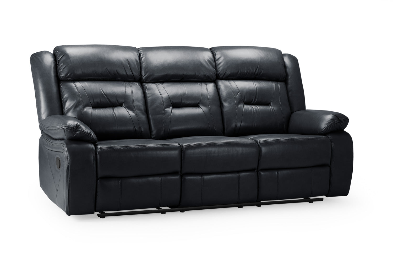 Novie Recliner Sofa Black 3 Seater