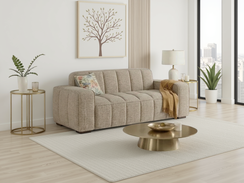 Paris Sofa Beige 3 Seater