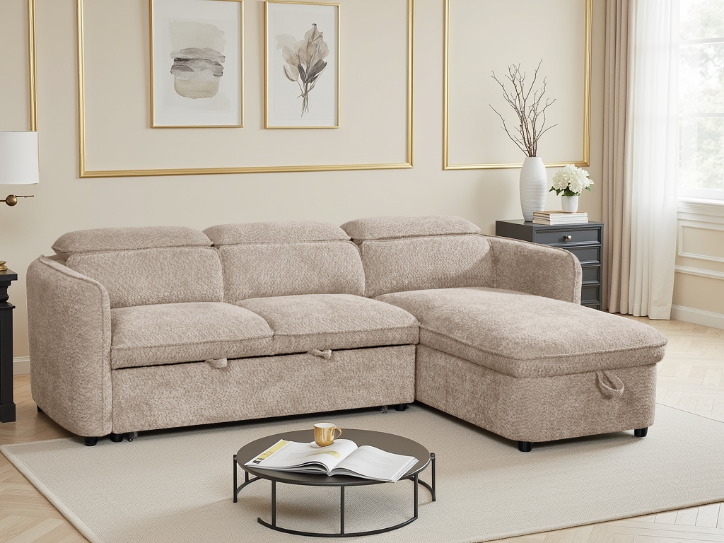 Capri Sofabed Beige Universal Corner