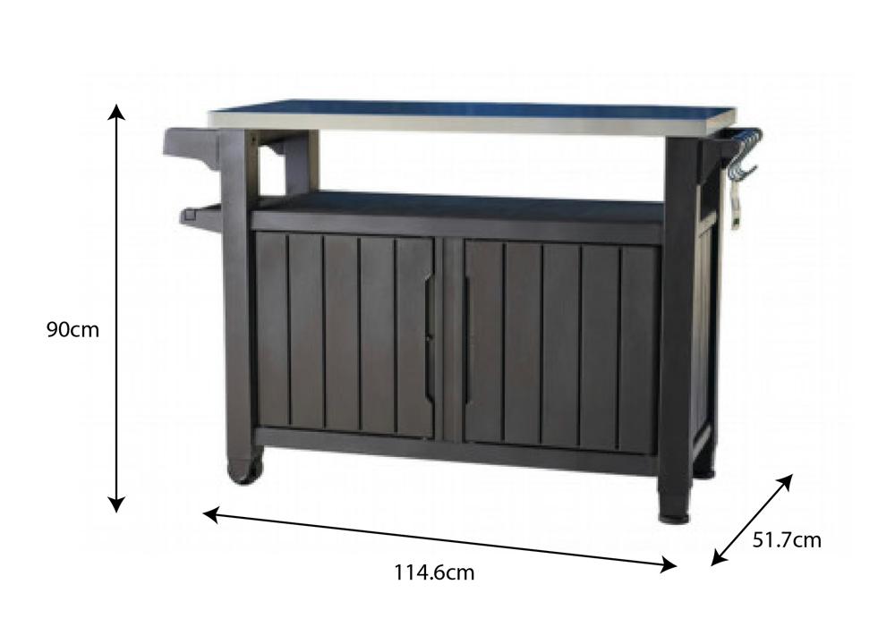 Wheeled Double BBQ Table 279L