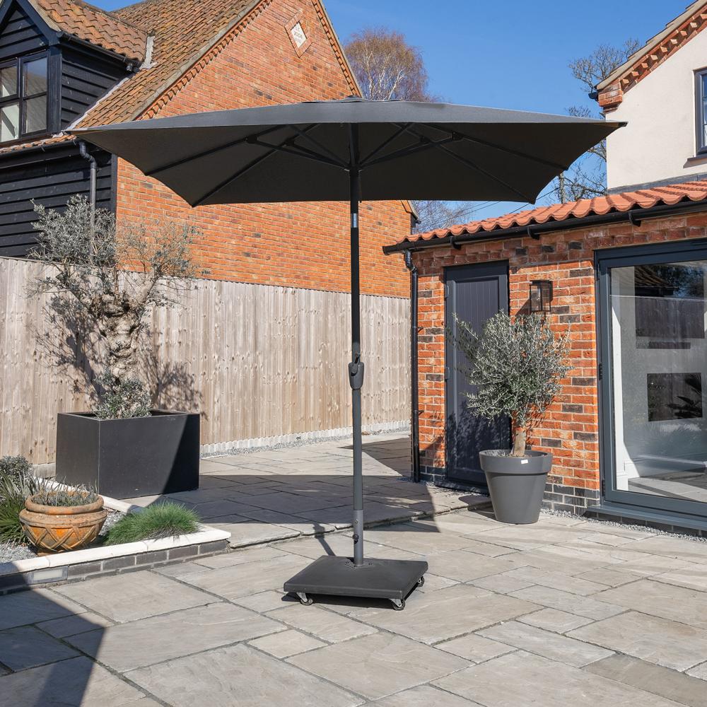 Royce Premium 2.5m Square Parasol LED - Anthracite Frame - Novasun™ CARBON Canopy & Cover