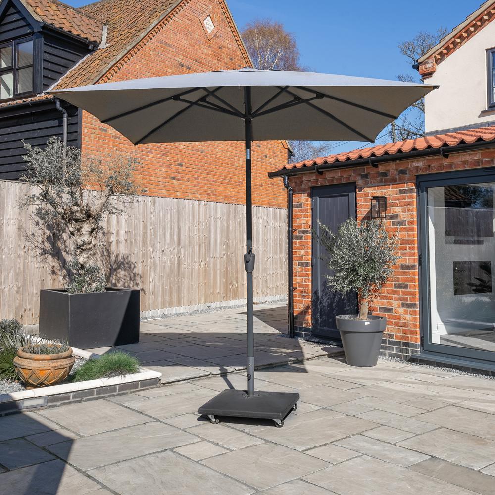 Royce Premium 2.5m Square Parasol LED - Anthracite Frame - Novasun™ SMOKE GREY Canopy & Cover