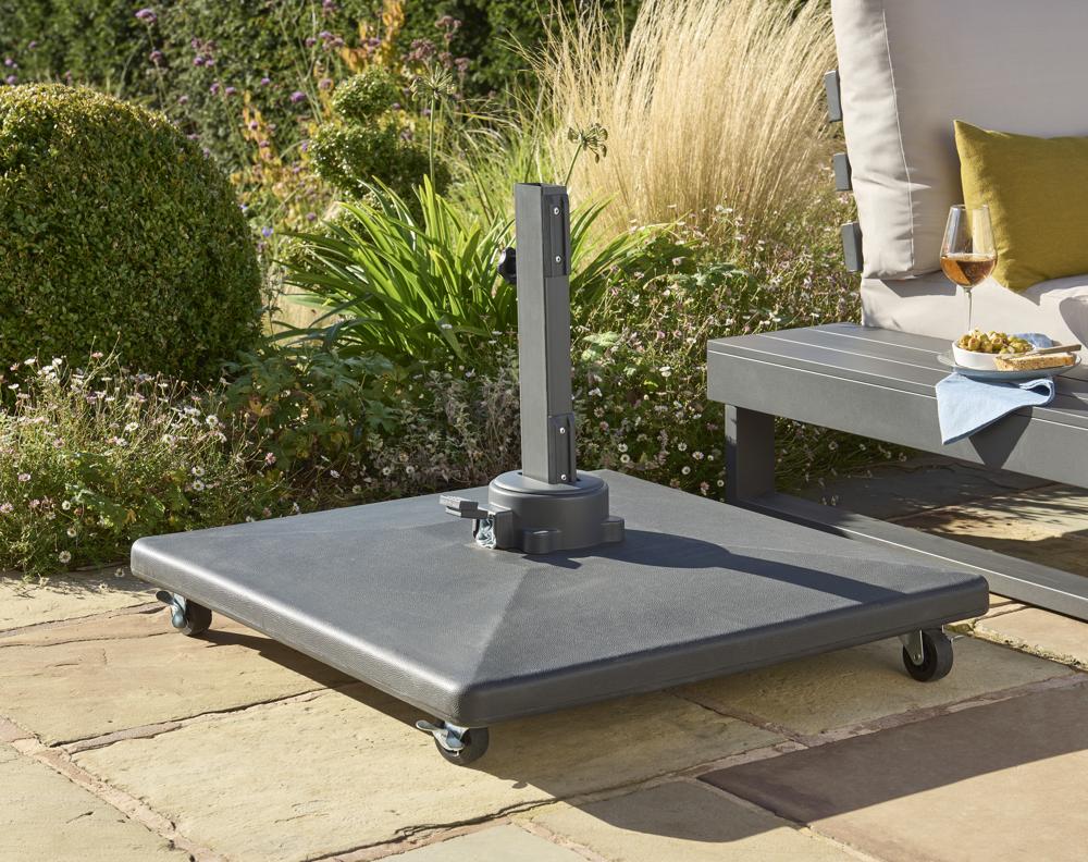 Royce 50kg Plastic Concrete Base with Wheels & Tube - Black