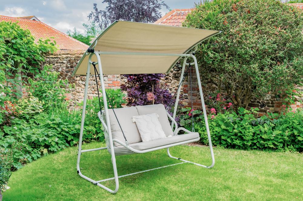 STAMFORD - Rattan 2 Seater Swing - Beige