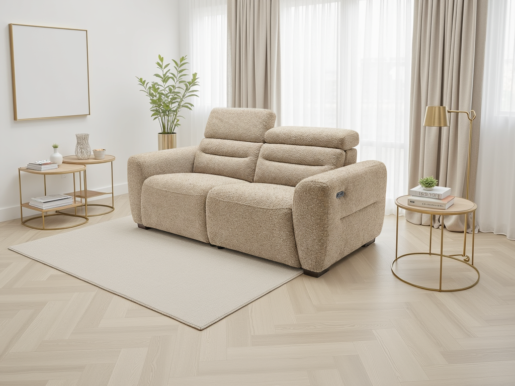 Tokyo Electric Recliner Beige 3 Seater