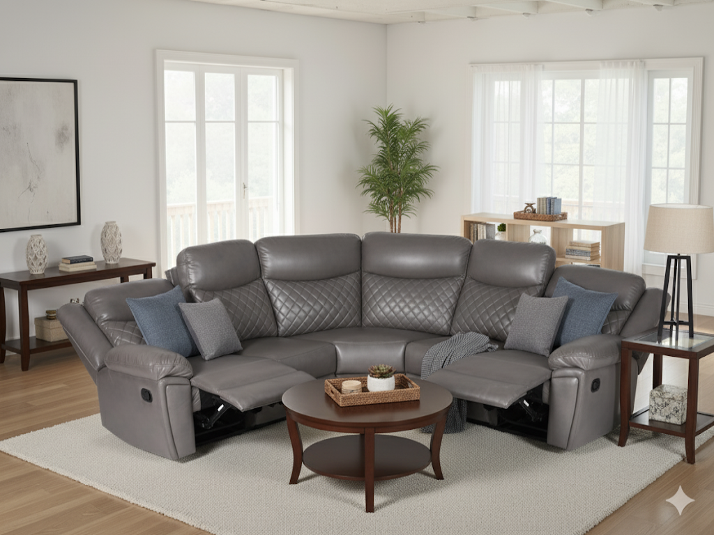 Myra Recliner Sofa Grey Large Corner