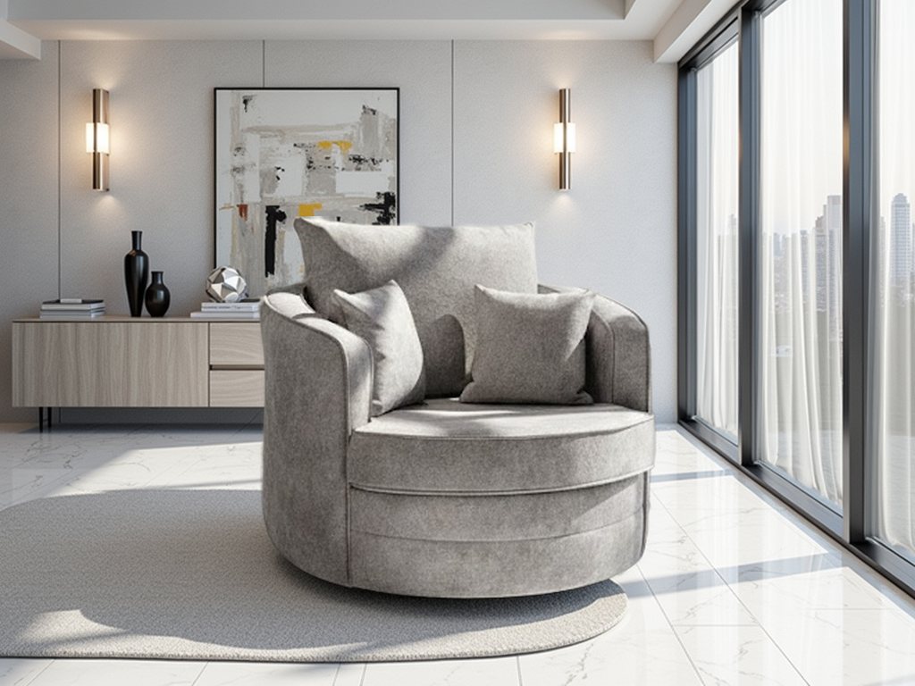 Serena Sofa Grey Swivel Chair