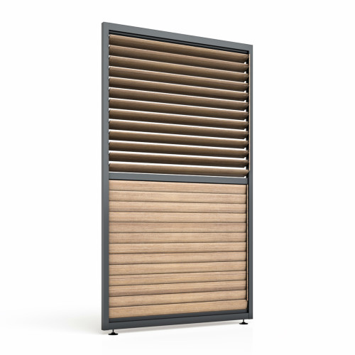 Eden Pergola Wood Effect Fixed Louvre Panel With Adjustable Blades 131x222