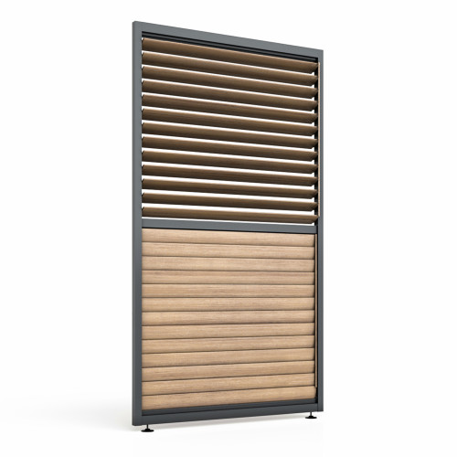 Eden Pergola Wood Effect Fixed Louvre Panel With Adjustable Blades 125x222