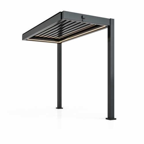 Eden Pergola Aluminium Manual Extension 3 x 1.375m - Frame Only - Grey