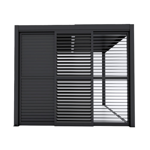 Como Pergola Sliding Louvre Doors Wood Effect 3m Side - 270x218cm