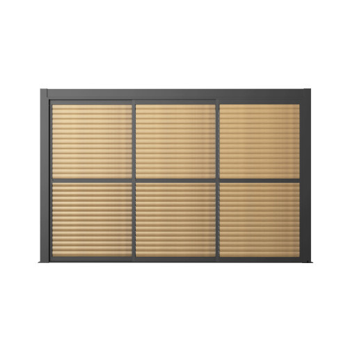 Como Pergola Sliding Louvre Doors Wood Effect 4m Side - 370x218cm