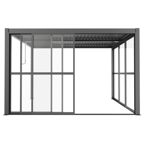 Como Pergola Sliding PC Doors Grey 4m Side - 370x218cm