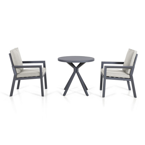 New York 3 Piece Bistro Set / Dove Grey