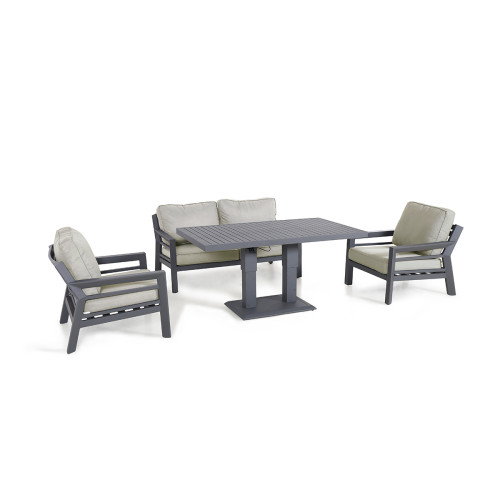New York 2 Seat Sofa Set with Rising Table / Dove Grey