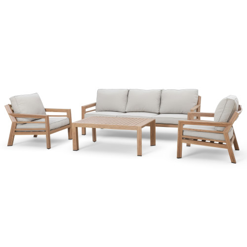 New York 3 Seat Sofa Set - Wood Effect