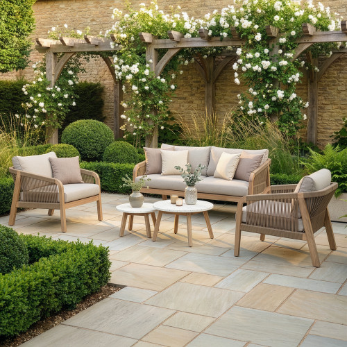 Antigua 2 Seat Sofa Set with Terrazzo Tables