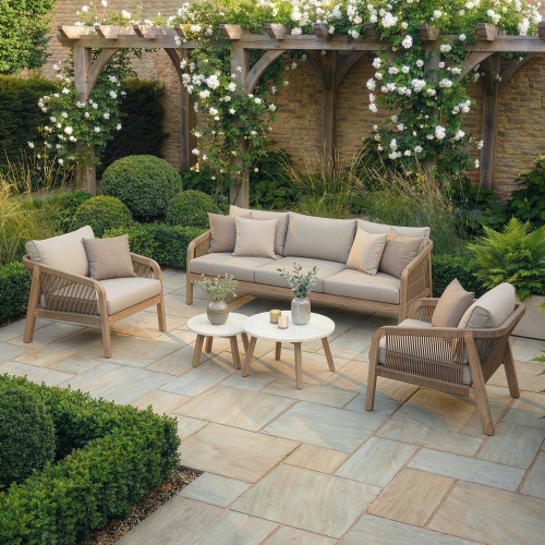 Antigua 3 Seat Sofa Set with Terrazzo Tables