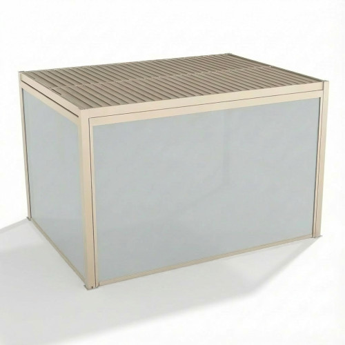 Como Pergola Drop Screen 370x218 / Textilene Latte / Zip Blind